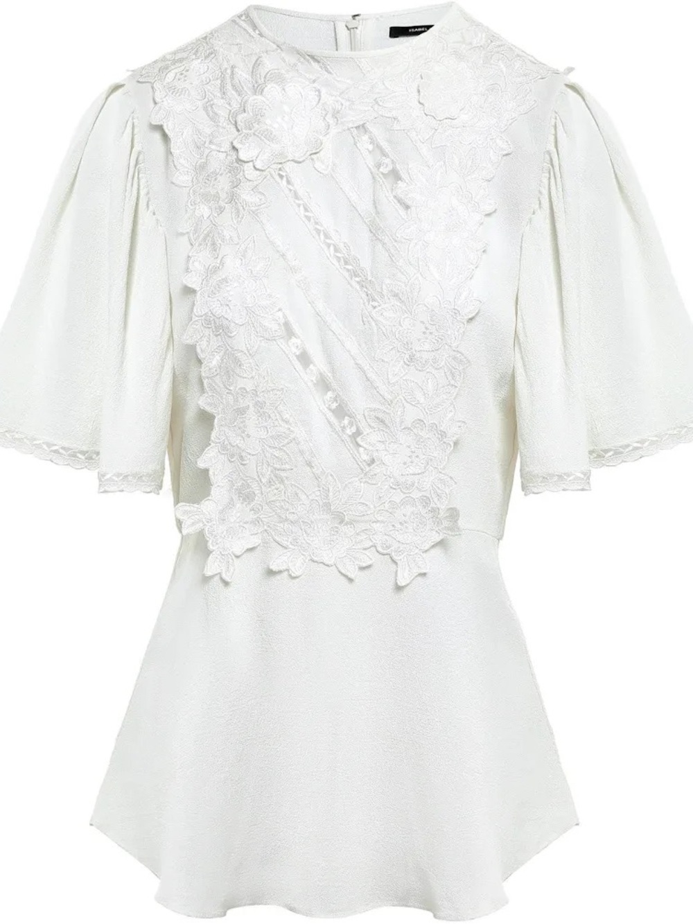 Isabel Marant White Lapao Embroidered Crepe Top